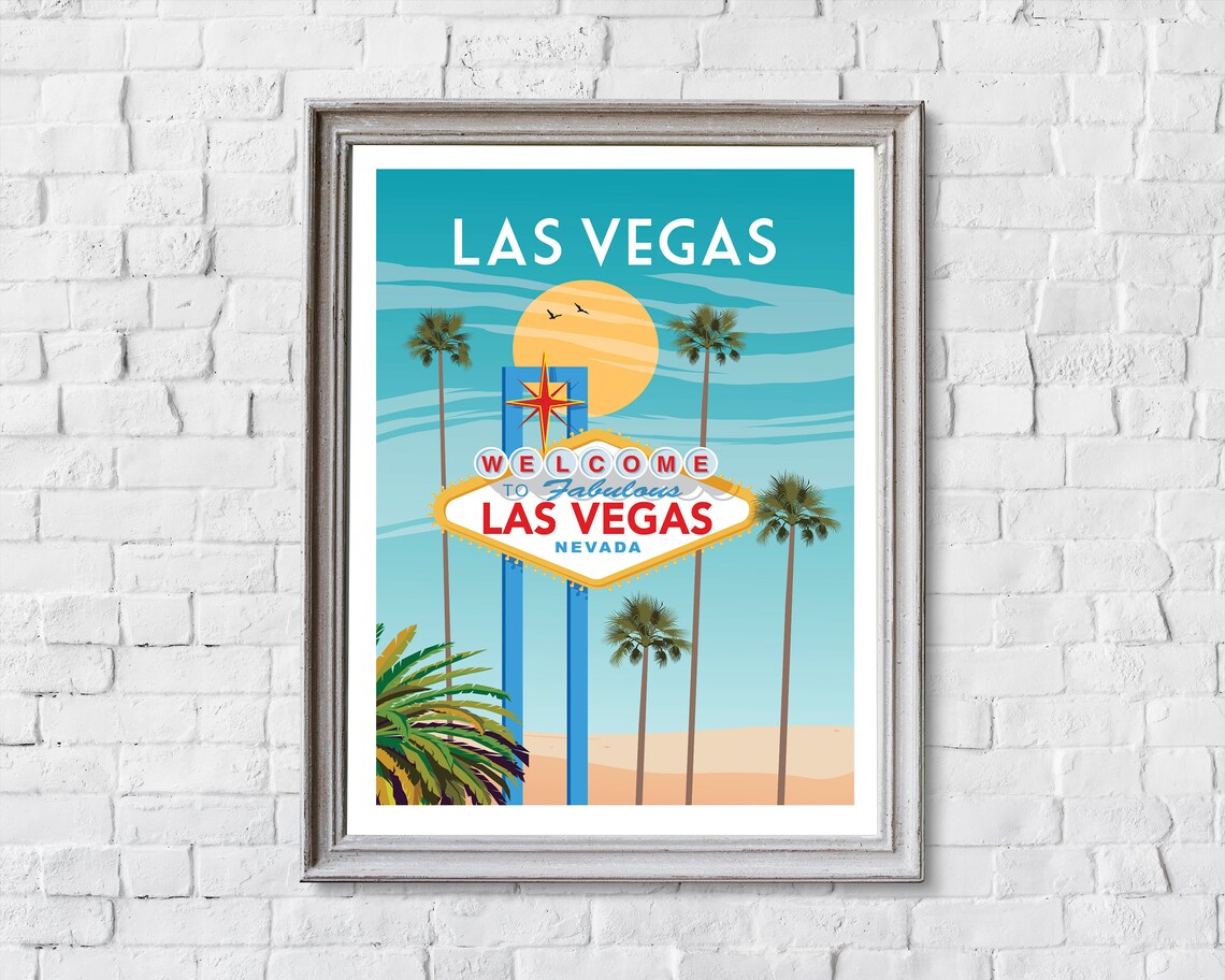 Las Vegas Retro Travel Poster, Nevada Wall Art - Image 2