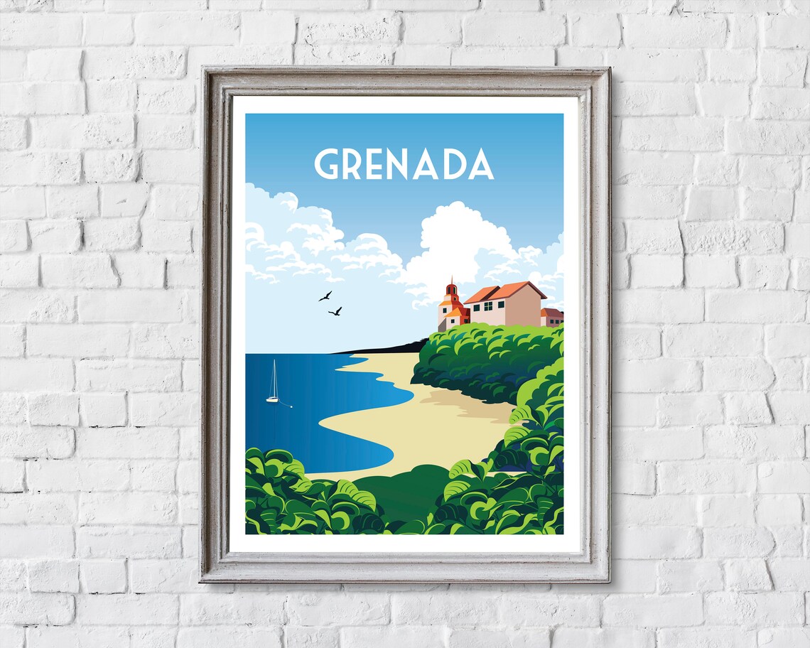 Grenada Travel Poster, Caribbean Island Wall Art Print - Image 2