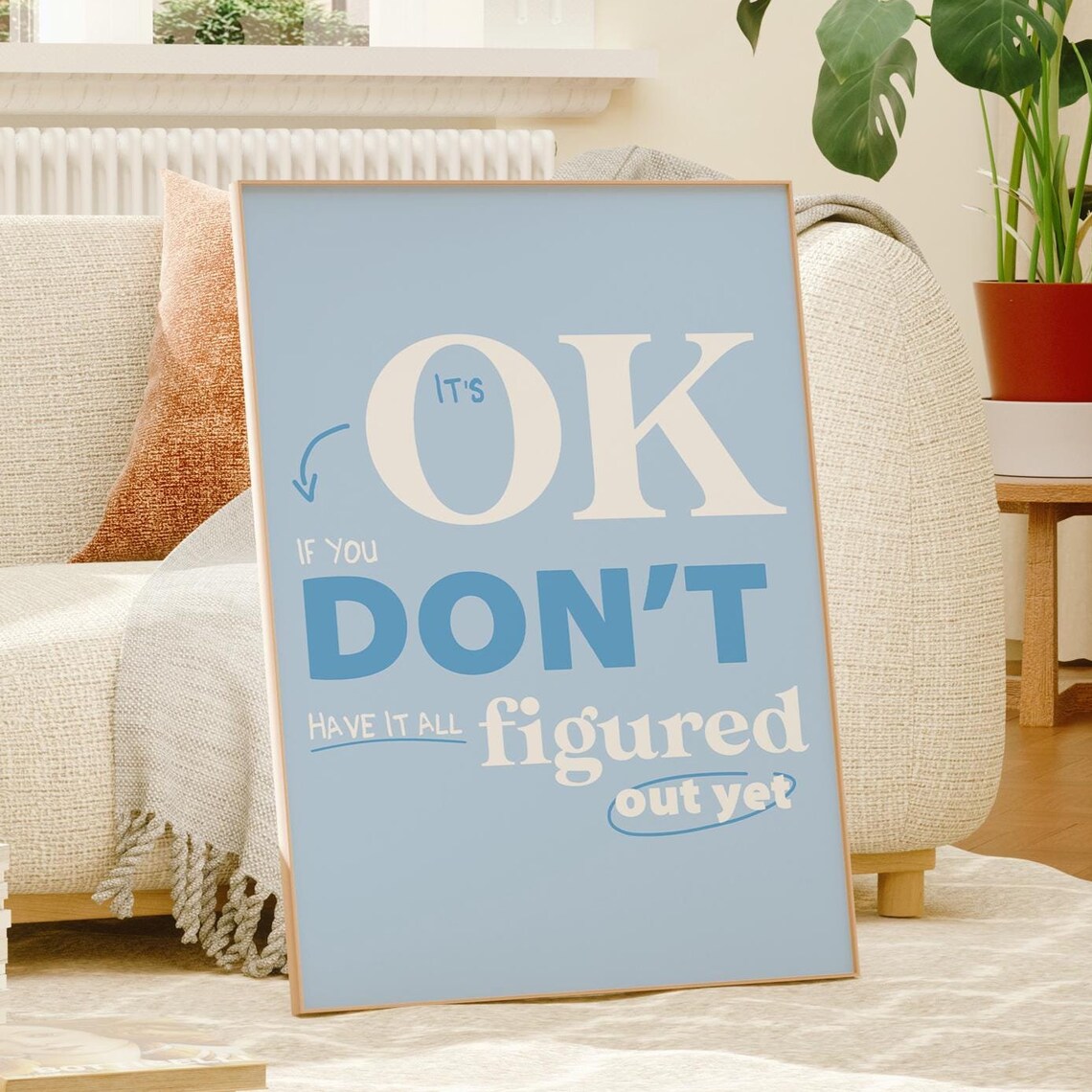 It's Okay If You Don't Have It All Figured Out Blue Retro Poster - Image 6