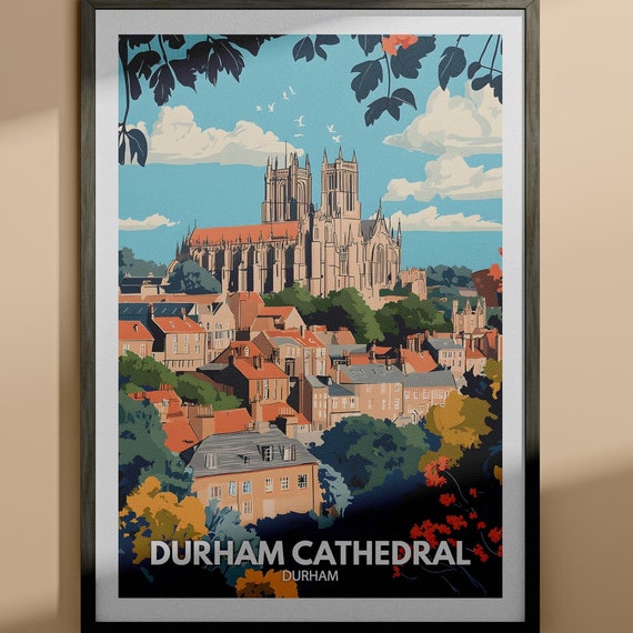 Durham Cathedral Print Durham Cathedral Travel Poster Durham Wall Art Print Durham Home Decor Travel Wall Poster Unique City Decor