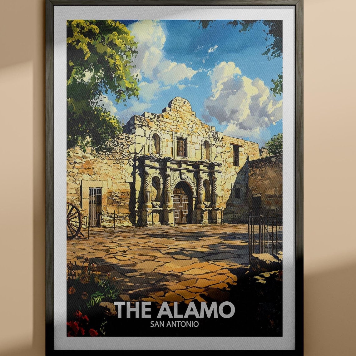 The Alamo Print The Alamo Travel Poster San Antonio Wall Art Print San Antonio Home Decor Travel Wall Decor Unique City Poster