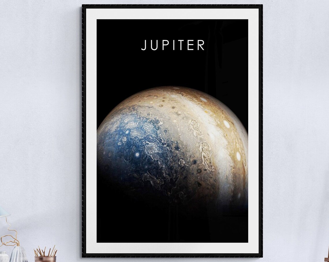 Jupiter Solar System Art, Minimalist Space Travel