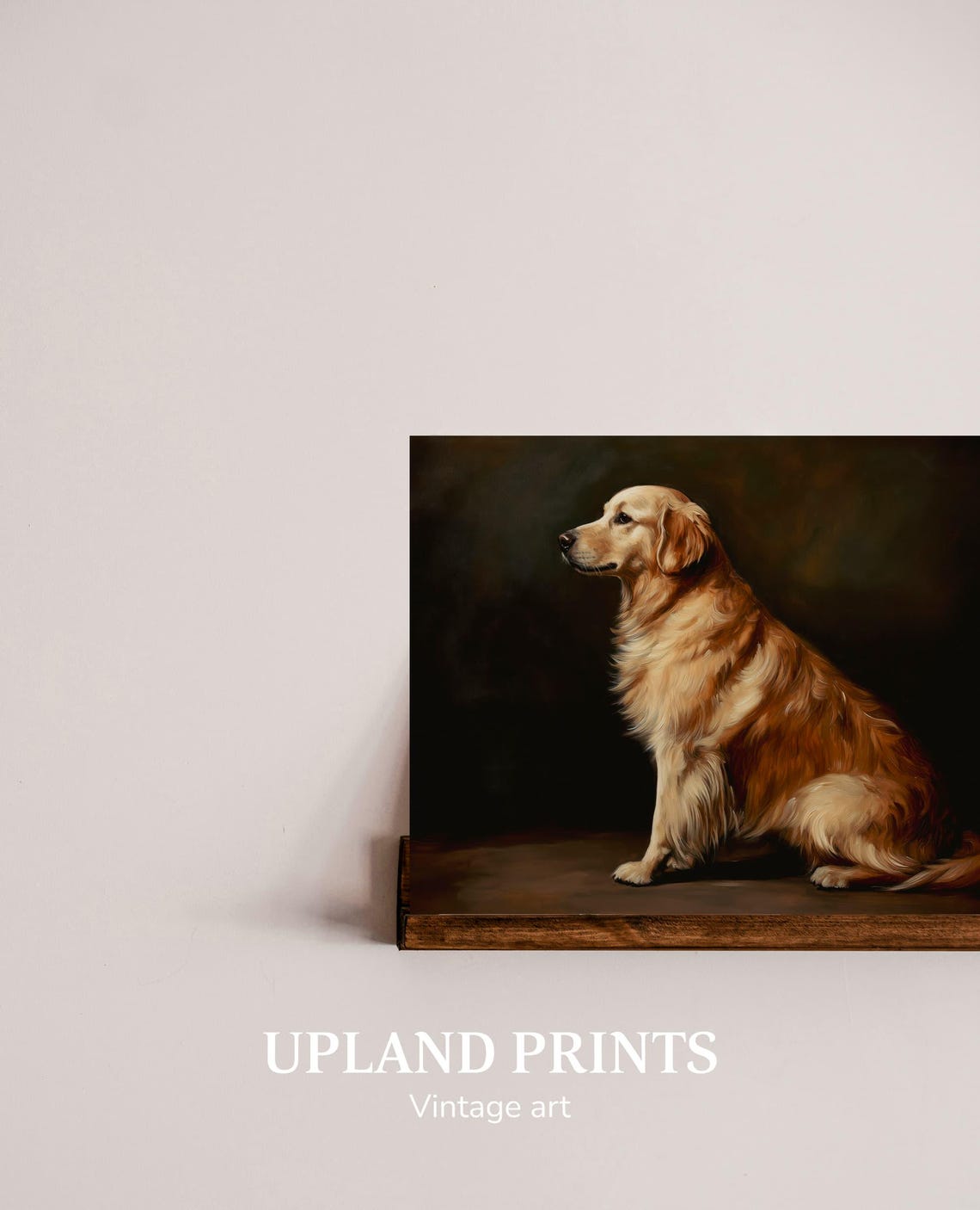 Moody Golden Retriever Dog Art Print Vintage Dog Art Dog Oil Painting Golden Retriever Painting Dog Wall Decor 012 - Image 3