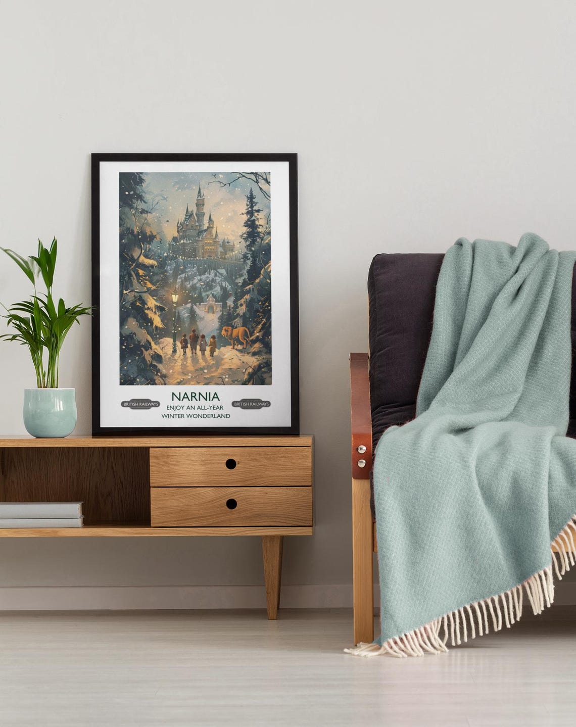 Narnia Winter Wonderland Lamppost Aslan Snowy Castle Travel Poster - Image 3