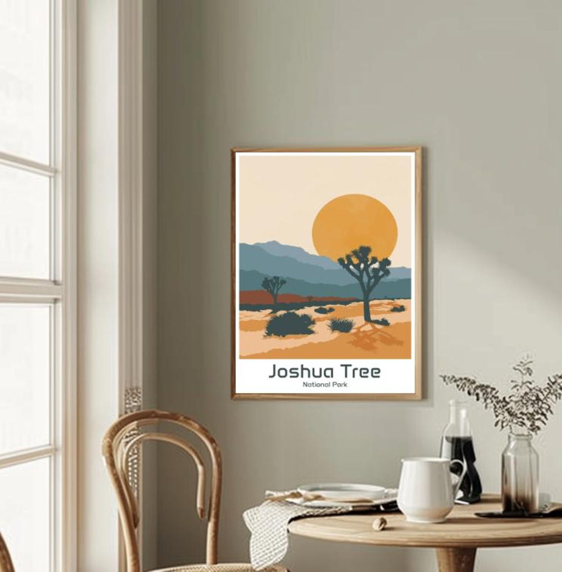 Joshua Tree National Park Desert Sunset Silhouette Travel Poster - Image 2