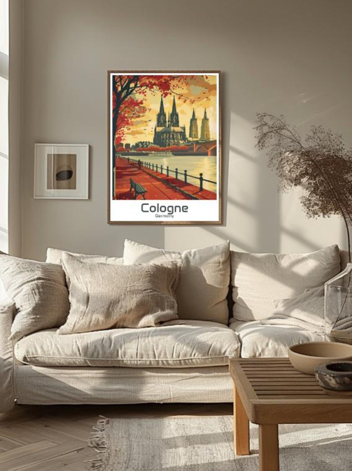 Cologne Germany Cathedral Rhine Autumn Illustration Travel Poster - Image 3