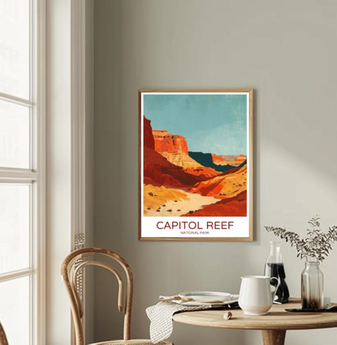 Capitol Reef National Park Red Canyon Desert Sunset Travel Poster - Image 2