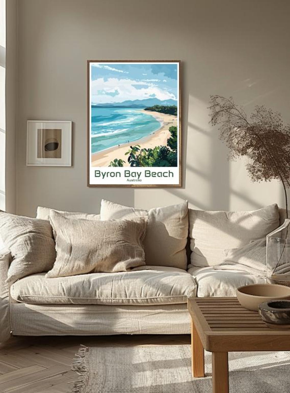 Byron Bay Beach Australia Crescent Shore Headland Vintage Poster - Image 3