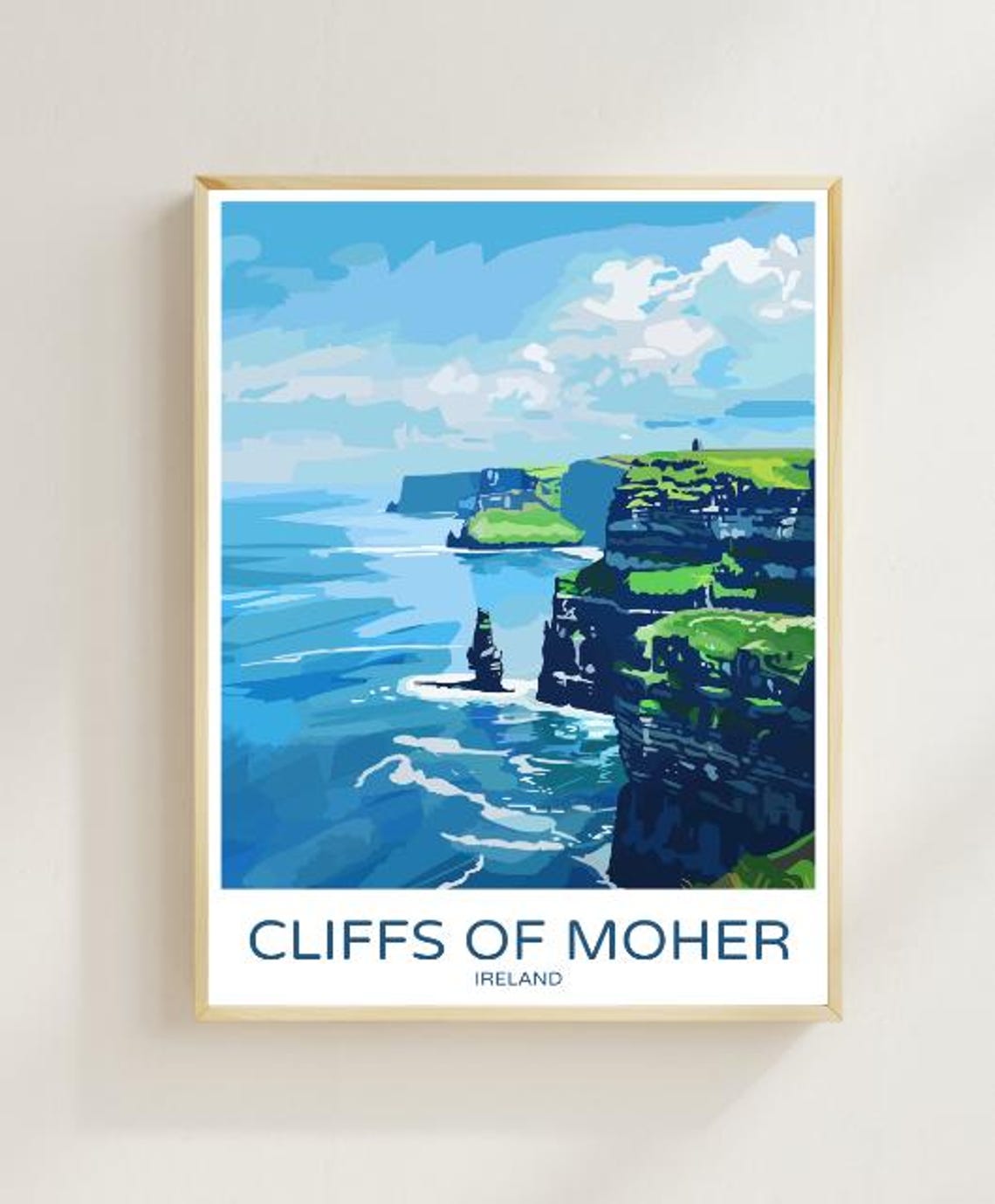 Cliffs Of Moher Ireland Dramatic Coastal Landscape Travel Poster
