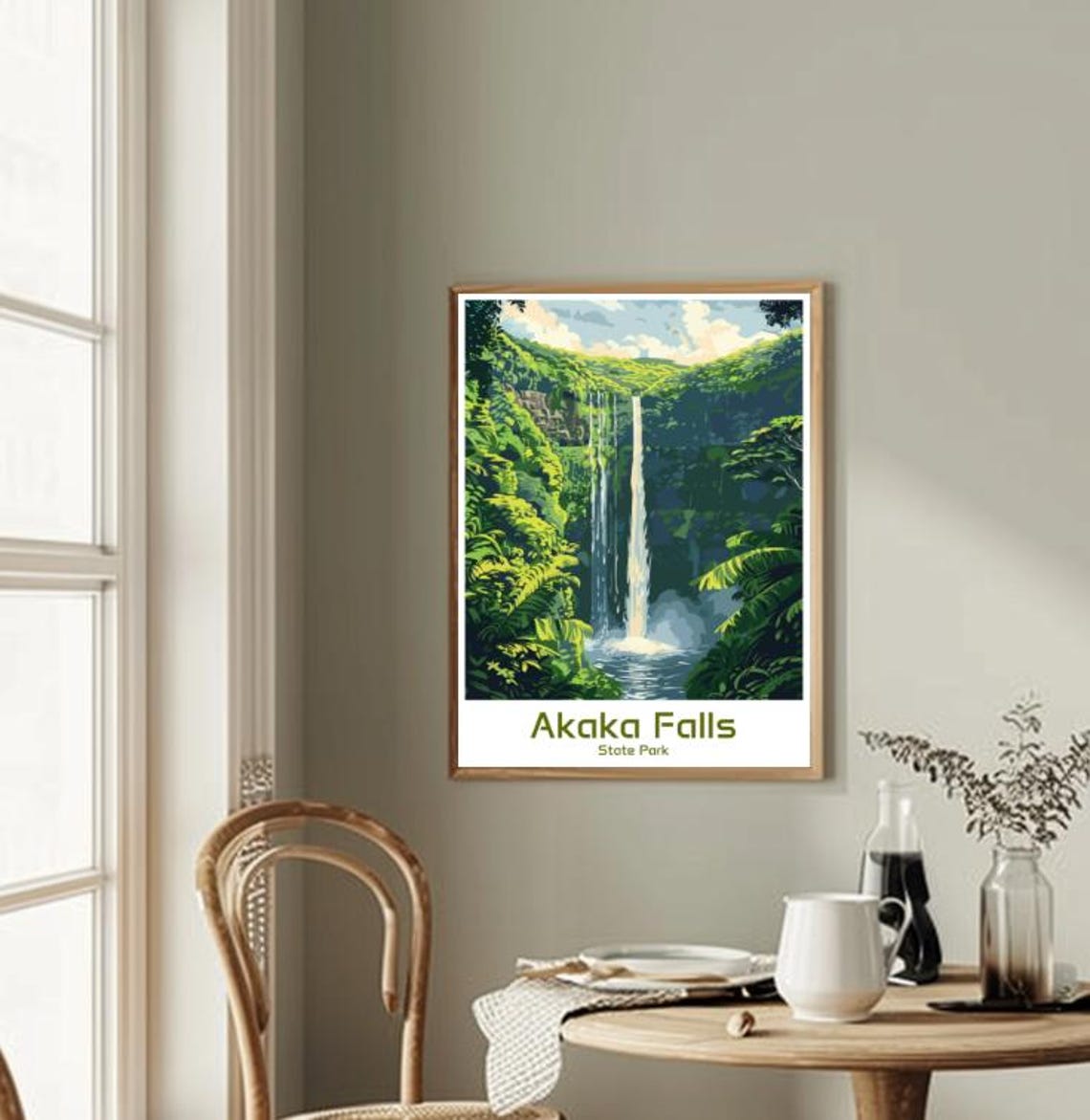 Akaka Falls State Park Tropical Waterfall Lush Rainforest Poster - Image 2