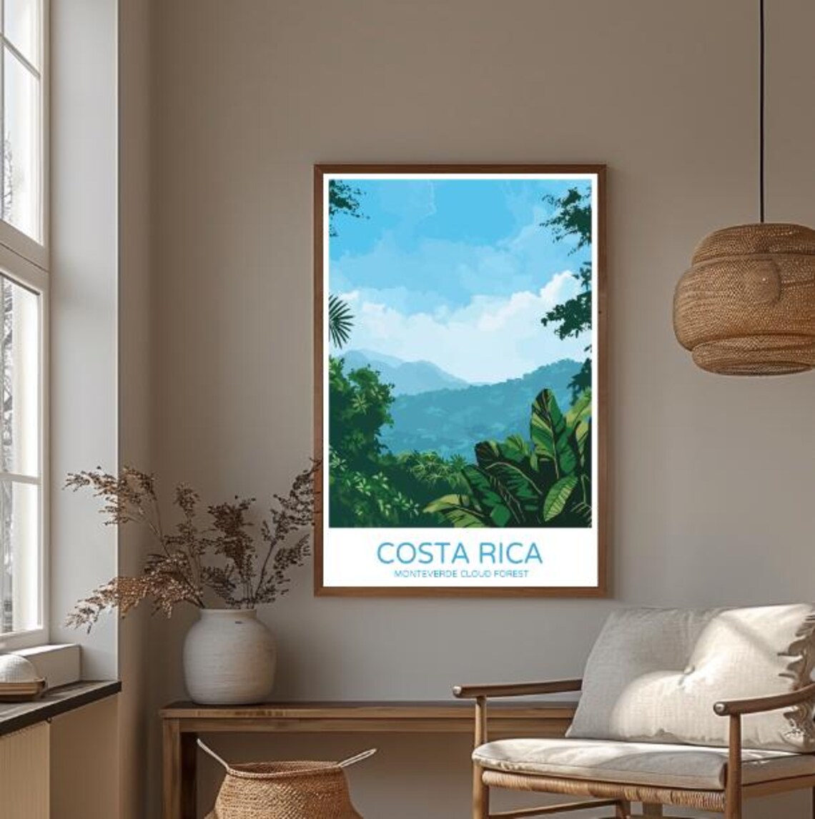 Costa Rica Monteverde Cloud Forest Lush Jungle Retro Travel Poster - Image 3