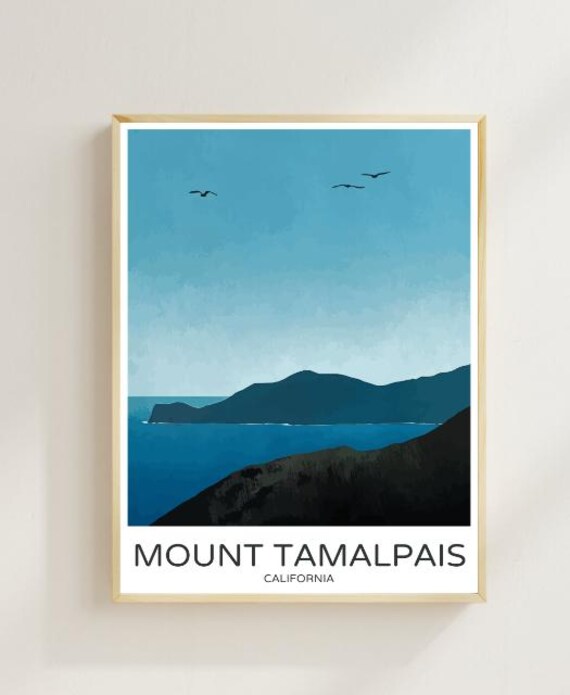Mount Tamalpais California Coastal Headland Minimalist Travel Poster