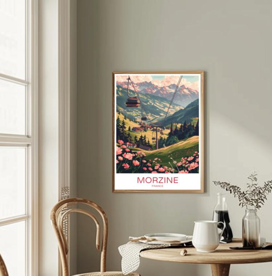 Morzine France Alpine Cable Cars Mountain Valley Summer Poster - Image 2