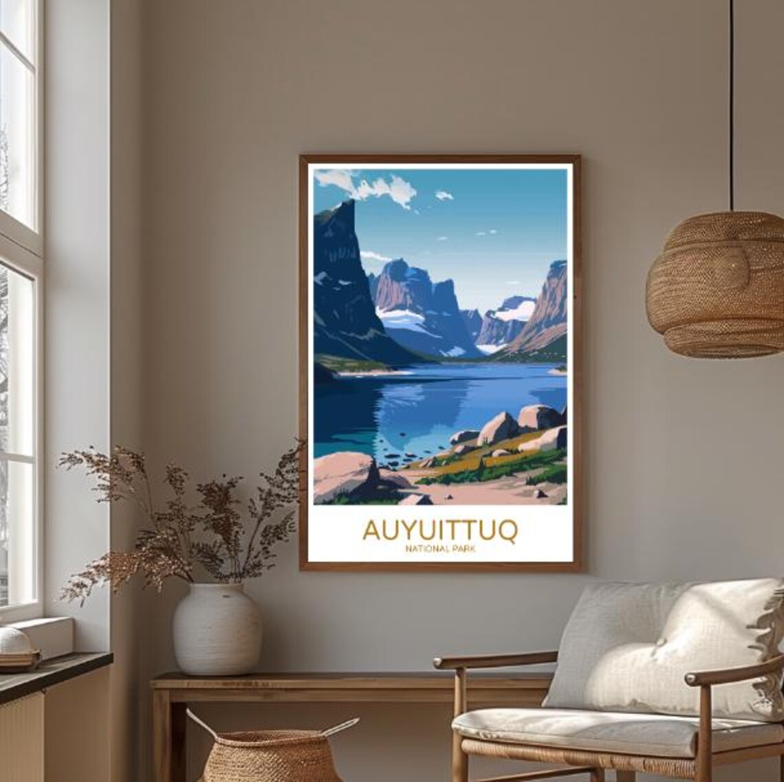 Auyuittuq National Park Glacial Valley Blue Lake Dramatic Travel Poster - Image 3