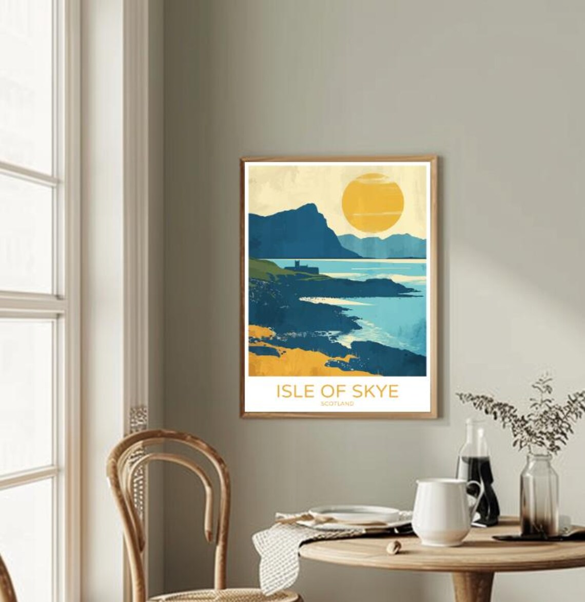 Isle Of Skye Scotland Coastal Sunset Castle Silhouette Travel Poster - Image 2