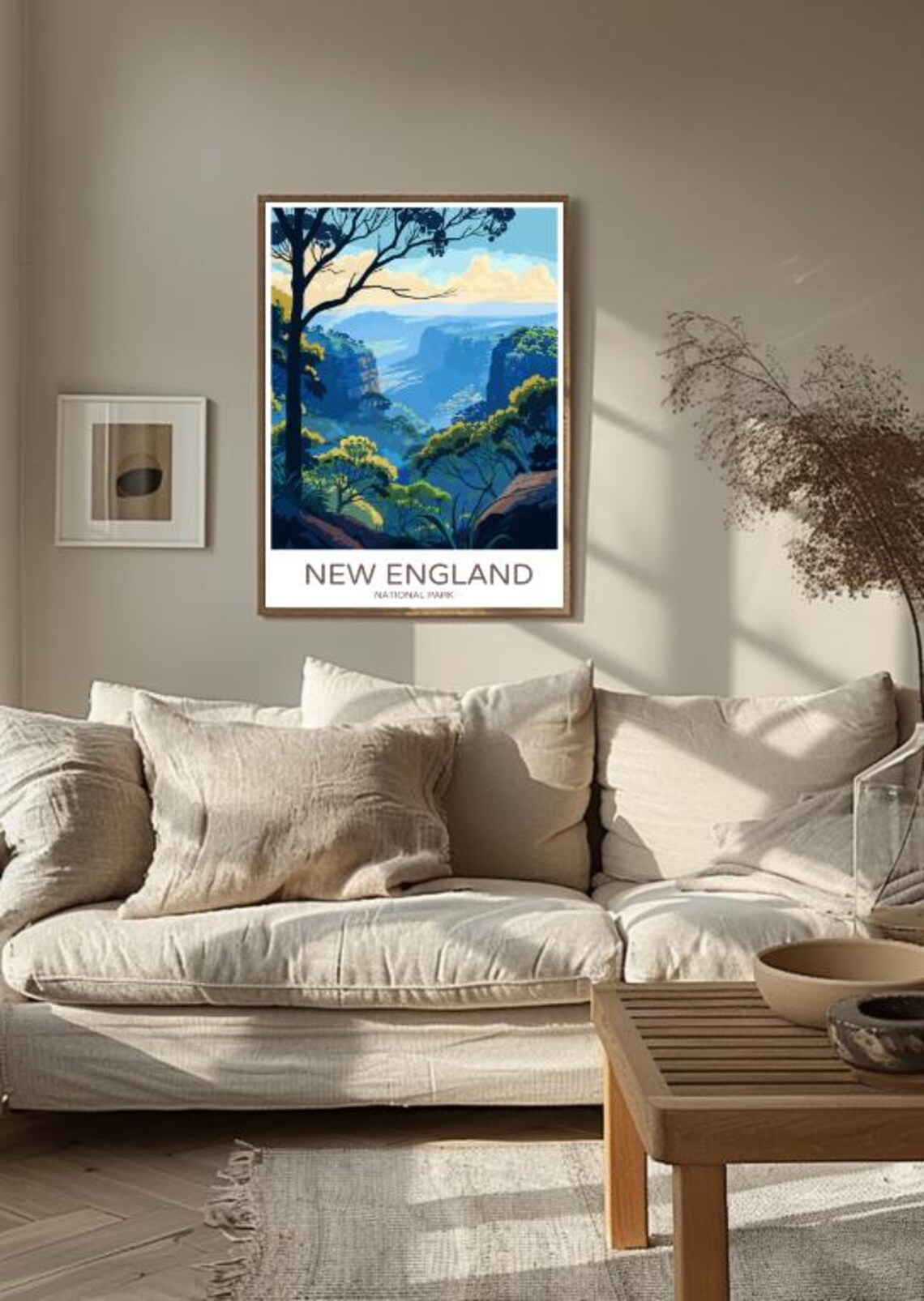 New England National Park Blue Valley Forest Vintage Travel Poster - Image 3