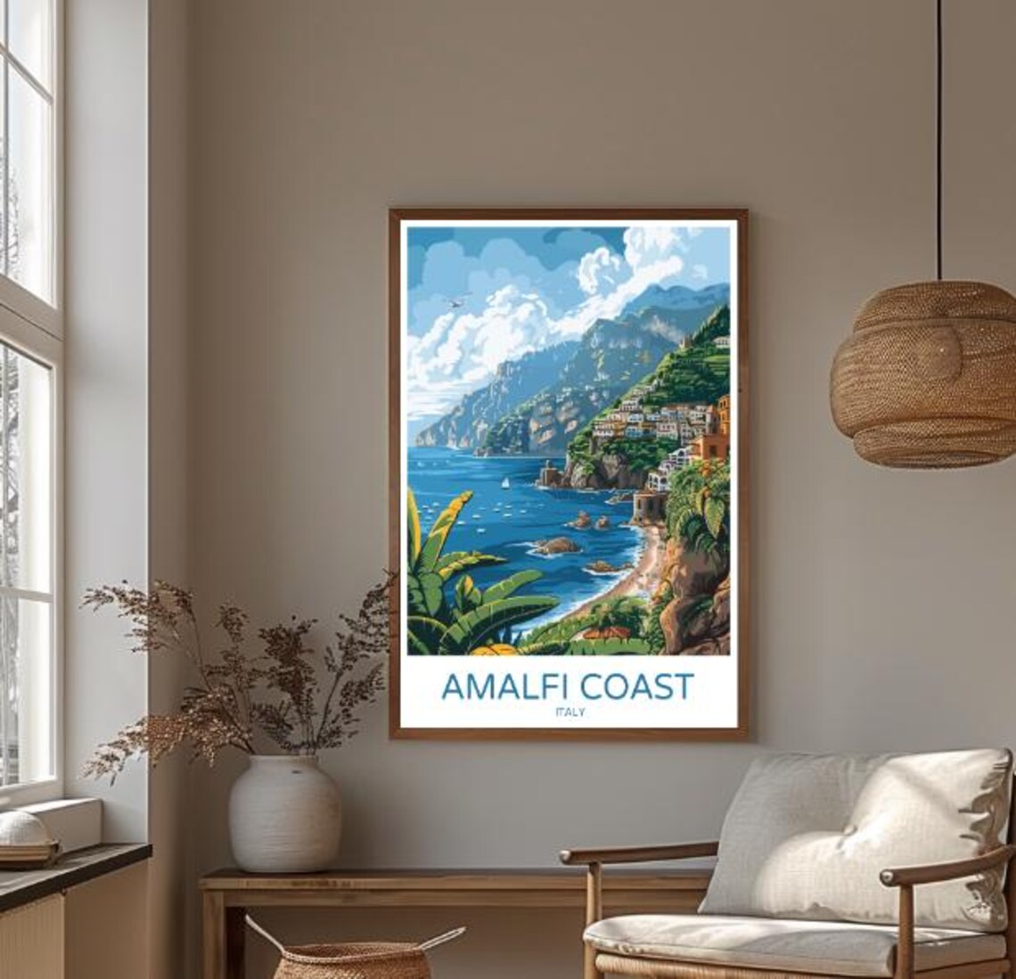 Amalfi Coast Italy Travel Posterstunning Coastal Views Italian Seaside Wall Art Amalfi Landscape Print Italy Travel Decor Home Artwork - Image 3