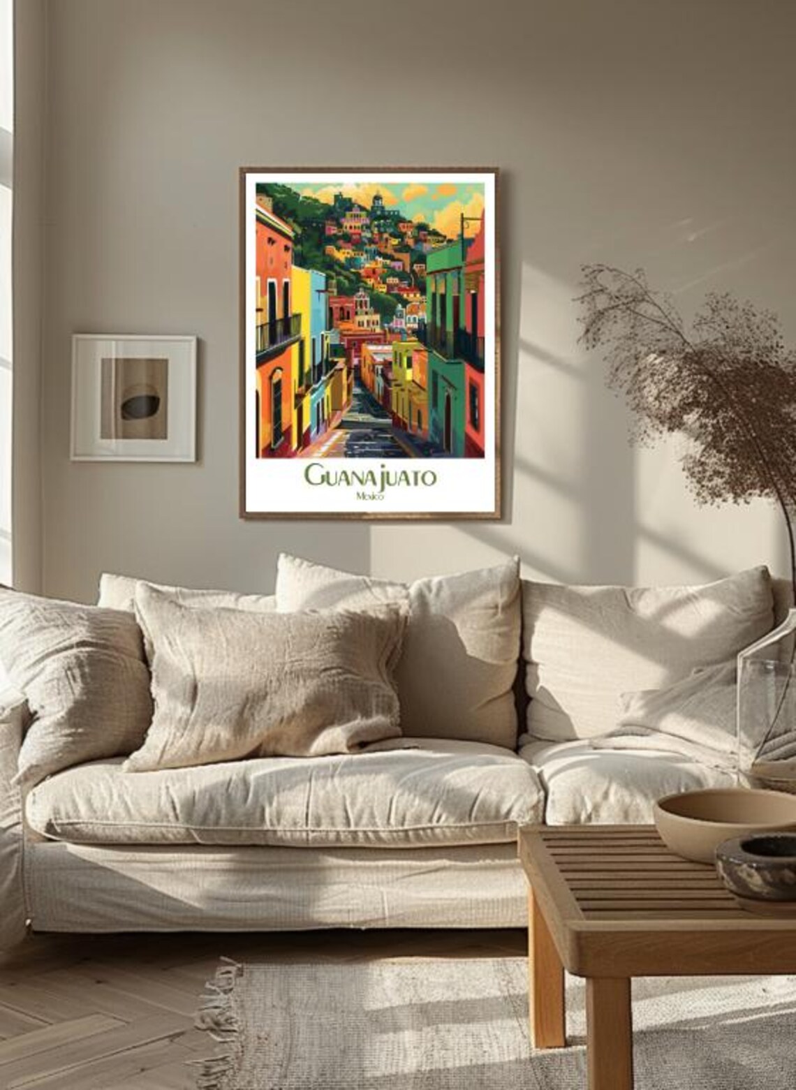 Guanajuato Mexico Colorful Hillside City Street Retro Art Poster - Image 3