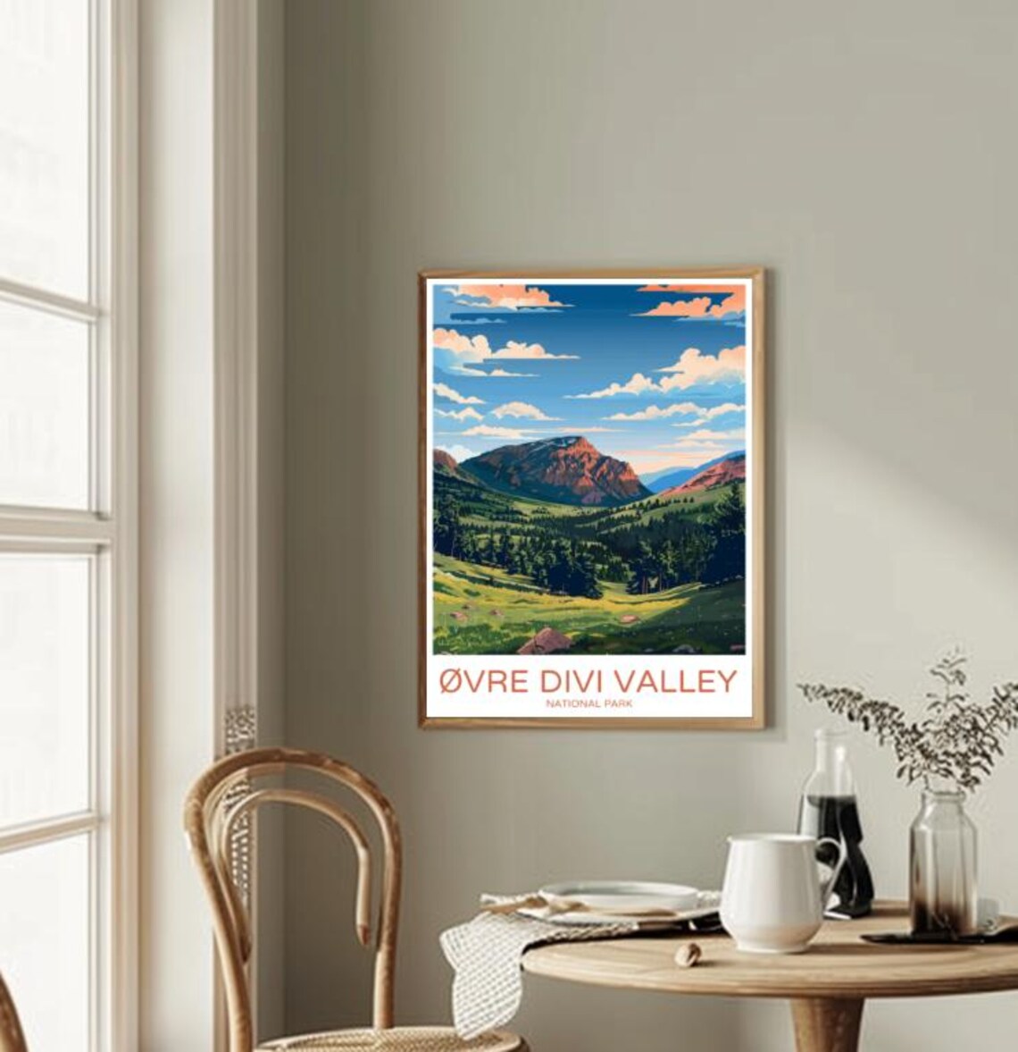 Øvre Divi Valley National Park Scenic Mountain Travel Poster - Image 2
