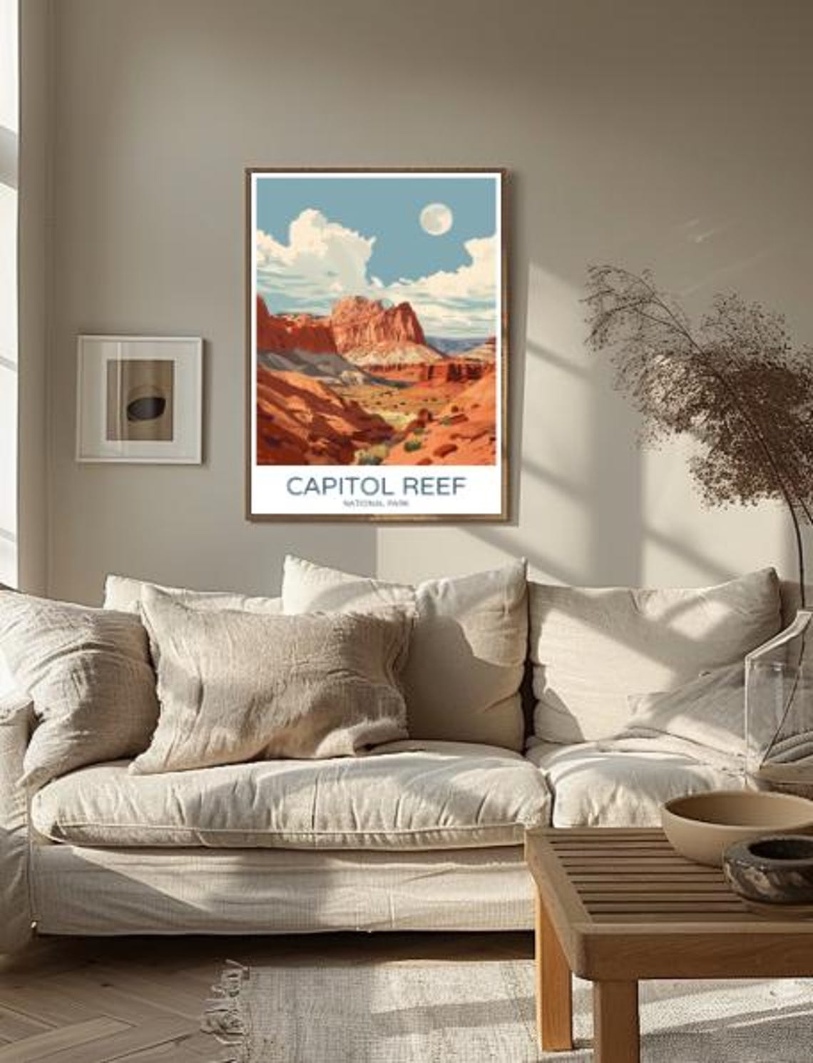Capitol Reef National Park Utah Red Rock Desert Retro Travel Poster - Image 2
