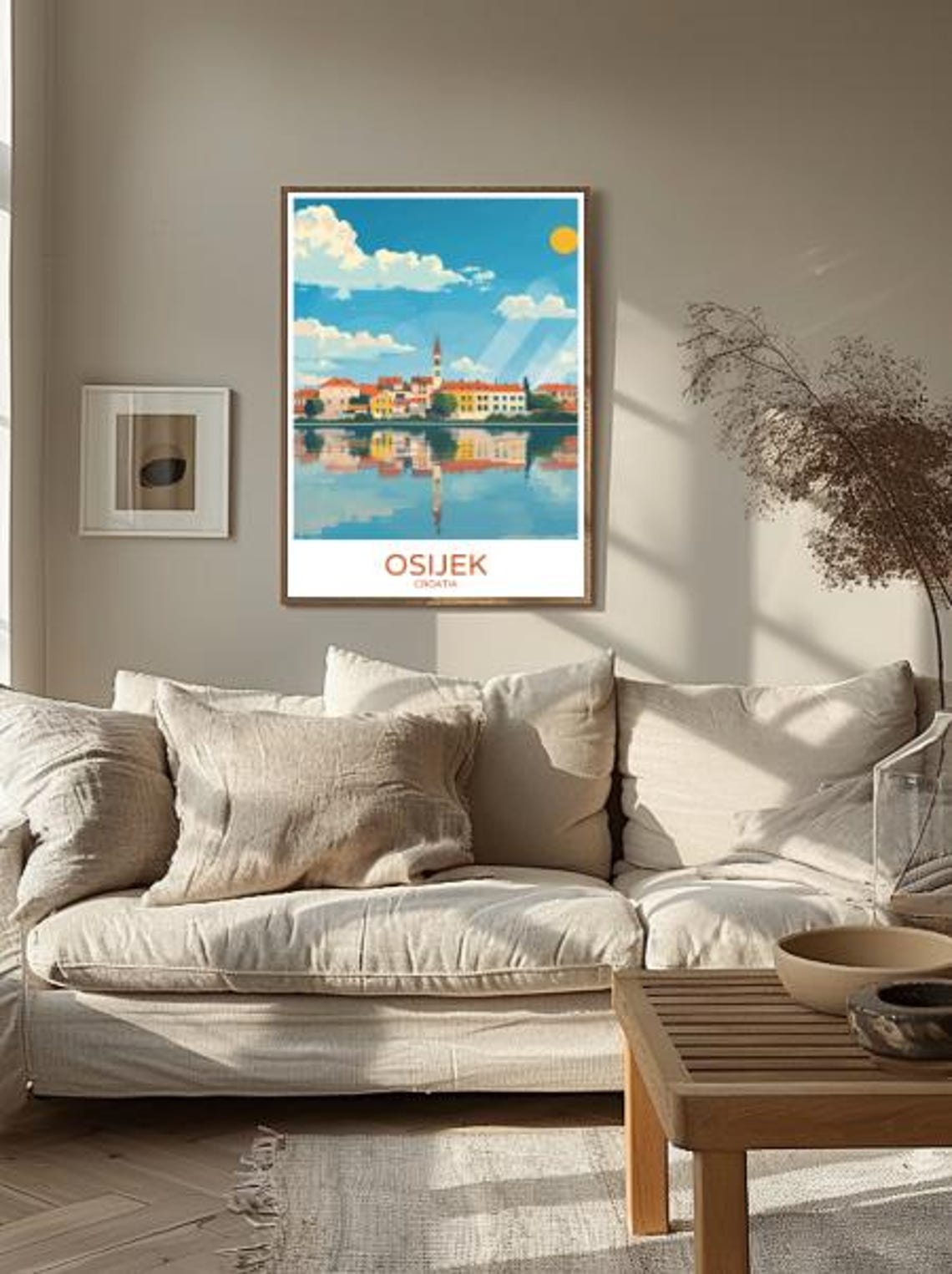 Osijek Croatia Riverside Old Town Church Spire Travel Poster - Image 2