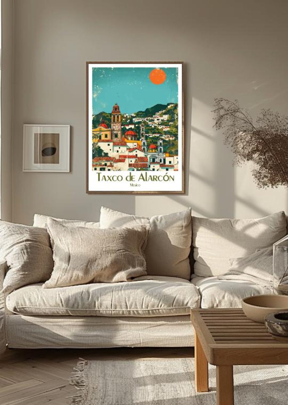 Taxco De Alarcón Mexico Hillside Colonial Town Sunset Art Poster - Image 3