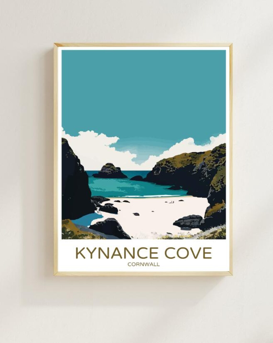 Kynance Cove Cornwall Coastal Beach Travel Poster Home Decor Gift