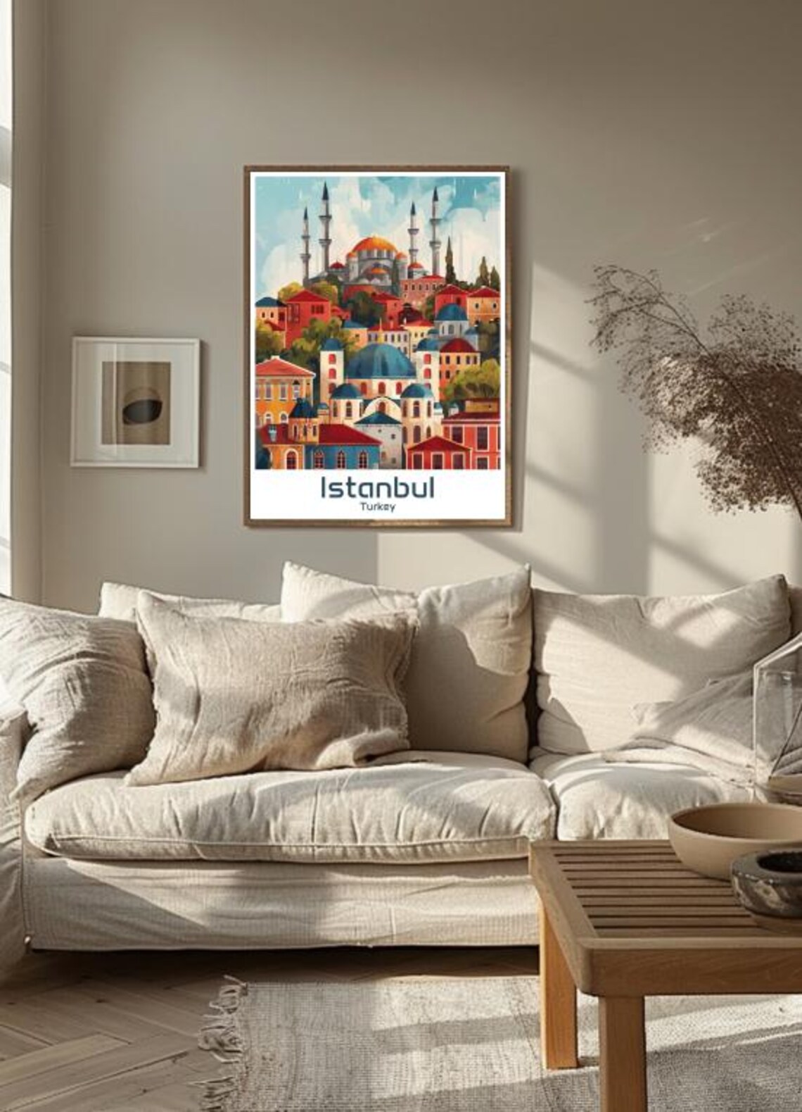 Istanbul Turkey Mosques Minarets Colorful Cityscape Travel Poster Art - Image 3