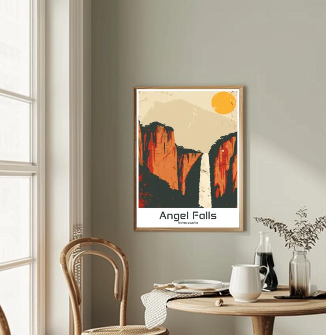 Angel Falls Venezuela Travel Poster Tropical Waterfall Jungle Scenery - Image 2