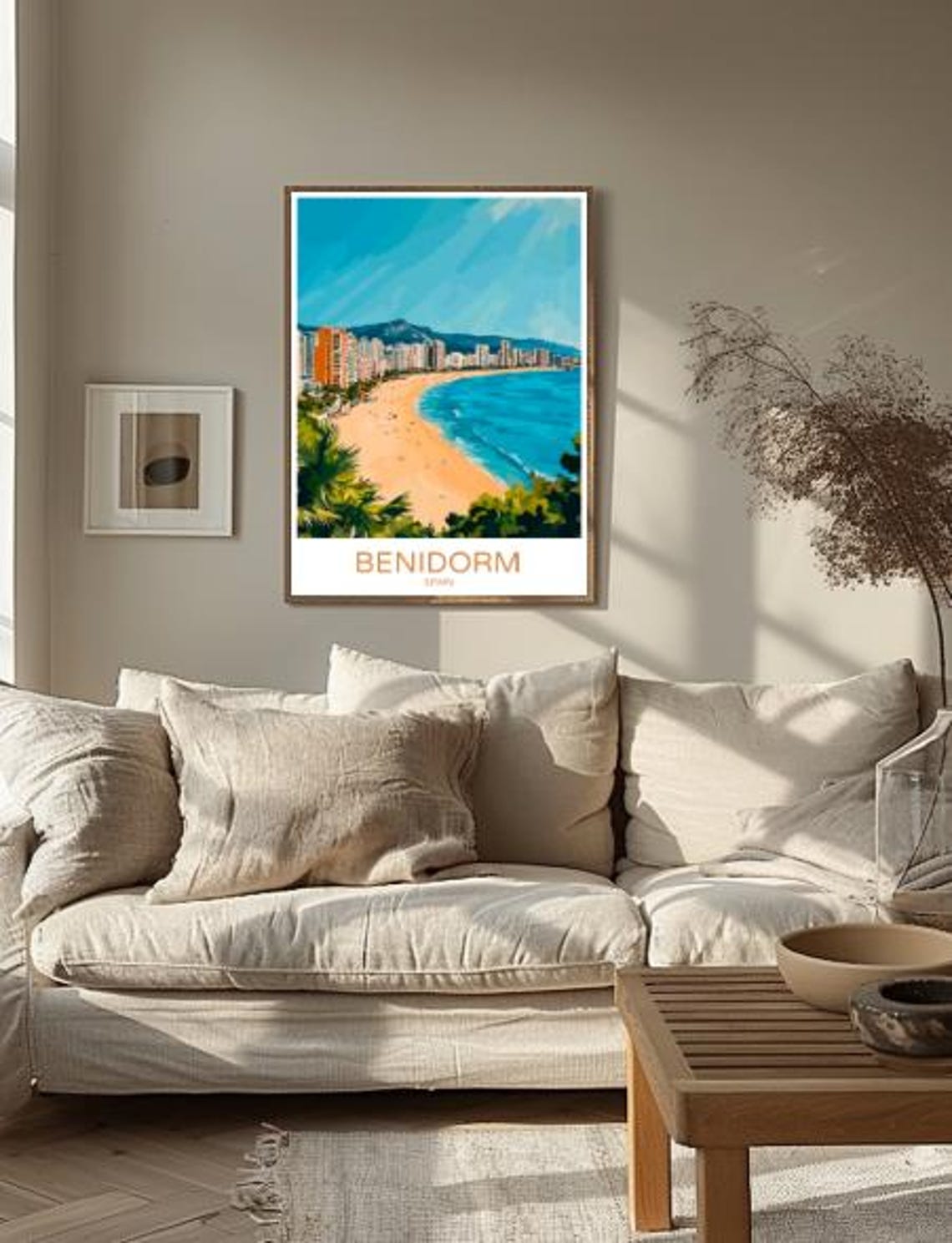 Benidorm Spain Sunny Beach Skyline Mediterranean Coast Travel Poster - Image 2