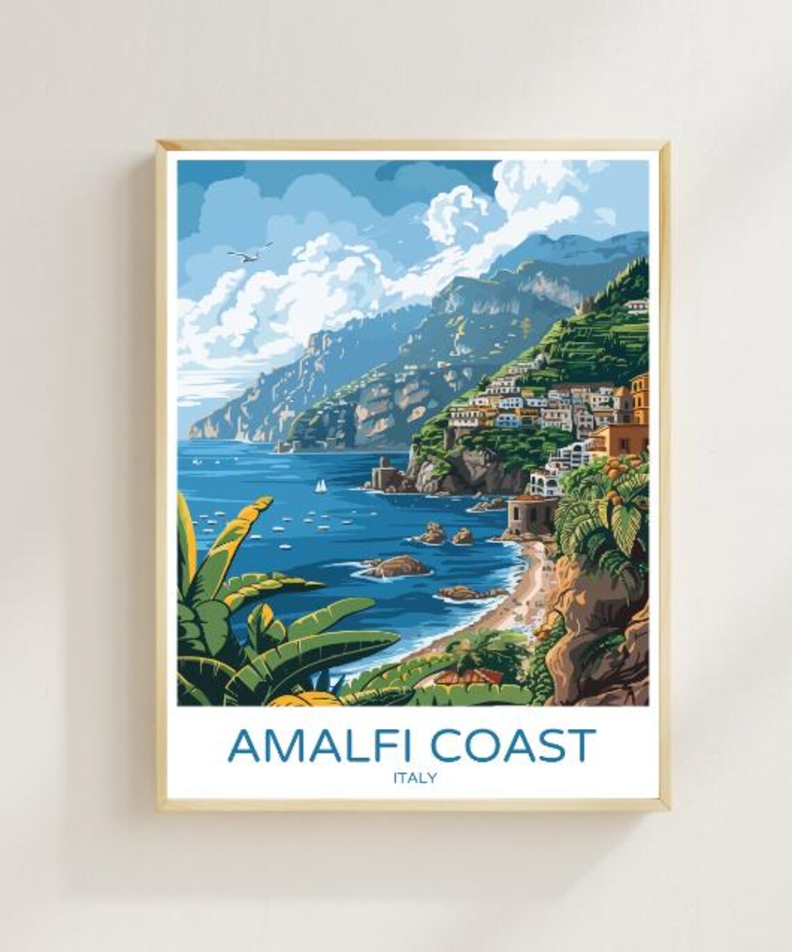 Amalfi Coast Italy Travel Posterstunning Coastal Views Italian Seaside Wall Art Amalfi Landscape Print Italy Travel Decor Home Artwork