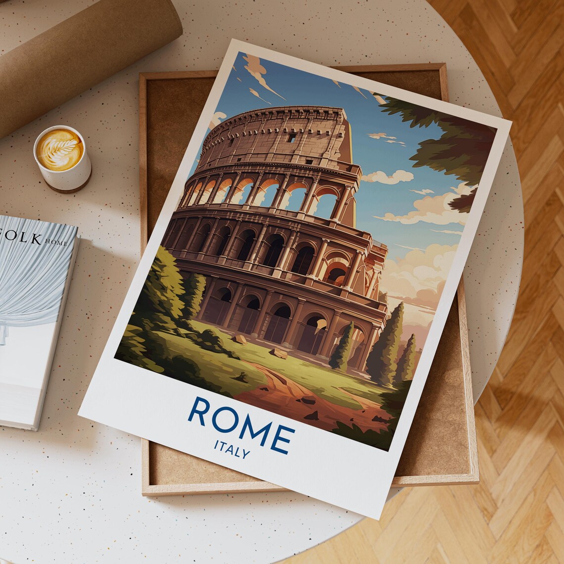 Rome Italy Colosseum Unframed Vintage Travel Poster Landmark Art