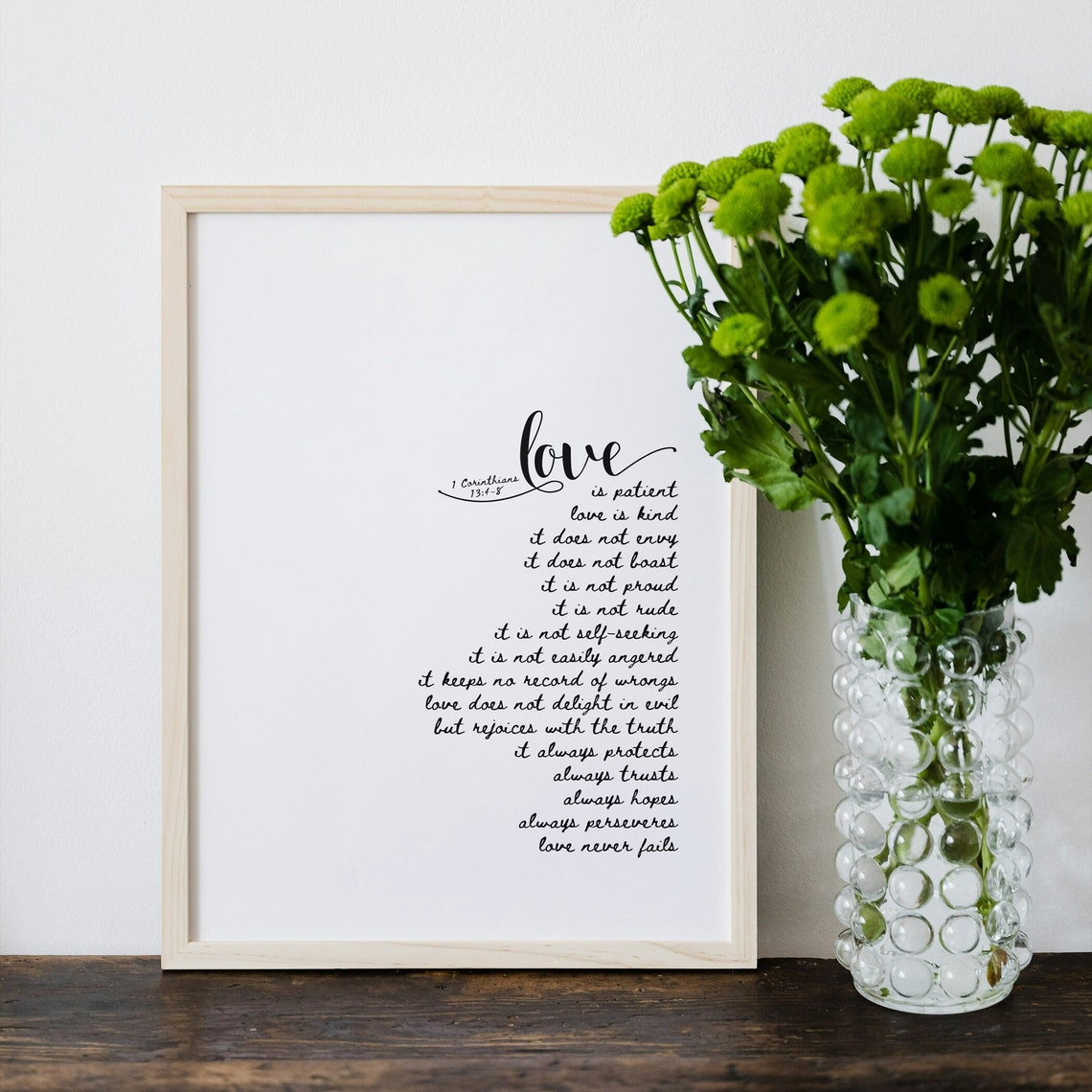 Love Is Patient Love Is Kind 1 Corinthians 1348 Scripture Wall Art