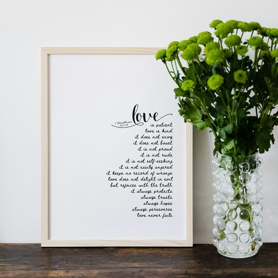 Love Is Patient Love Is Kind 1 Corinthians 1348 Scripture Wall Art