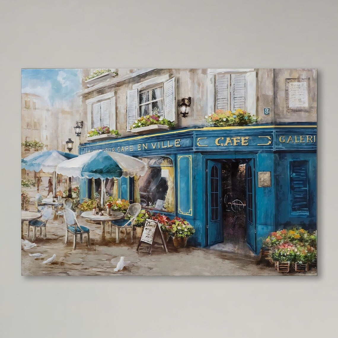 Quaint Parisian Caf, French Bistro Painting