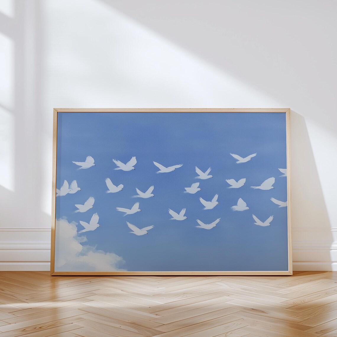 Birds In Flight, Minimalist Sky Art Print