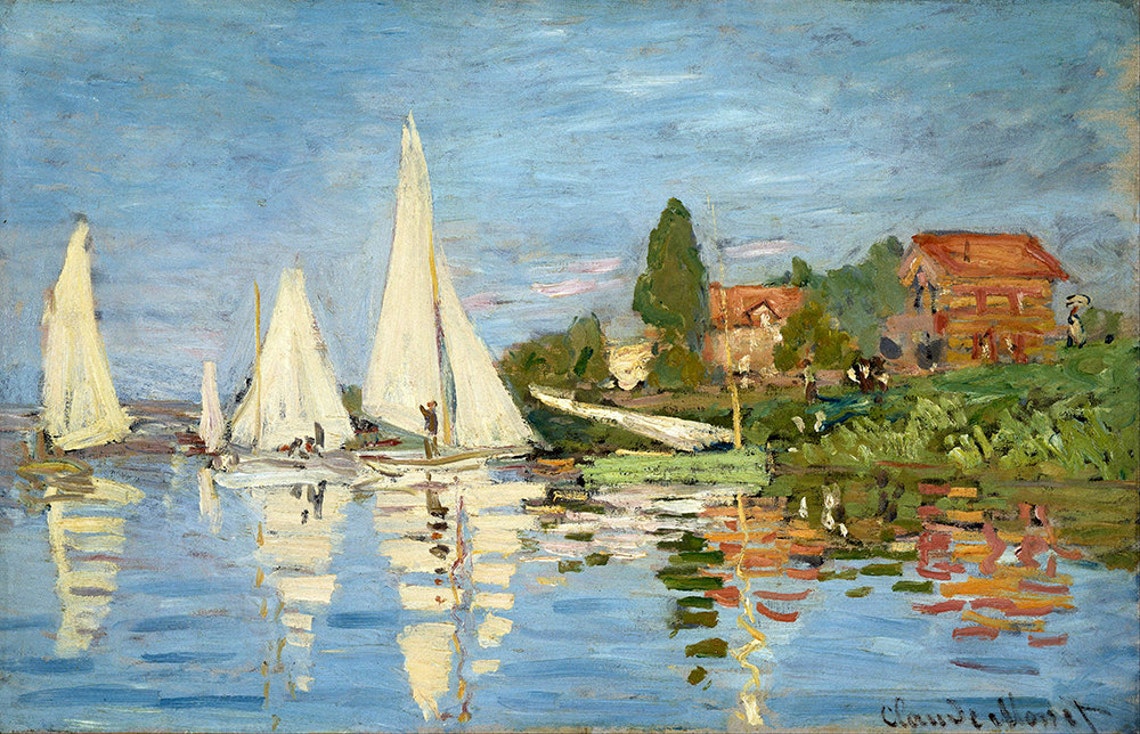 Claude Monet Regattas at Argenteuil 1872 Sailboat Art Poster - Image 2