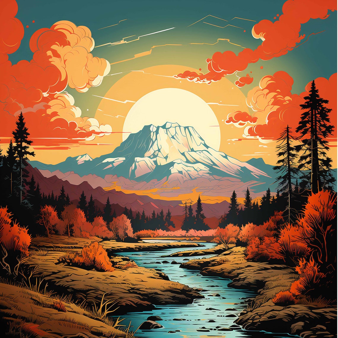 Denali National Park Alaska Mountain Sunset Scenic Travel Poster - Image 4