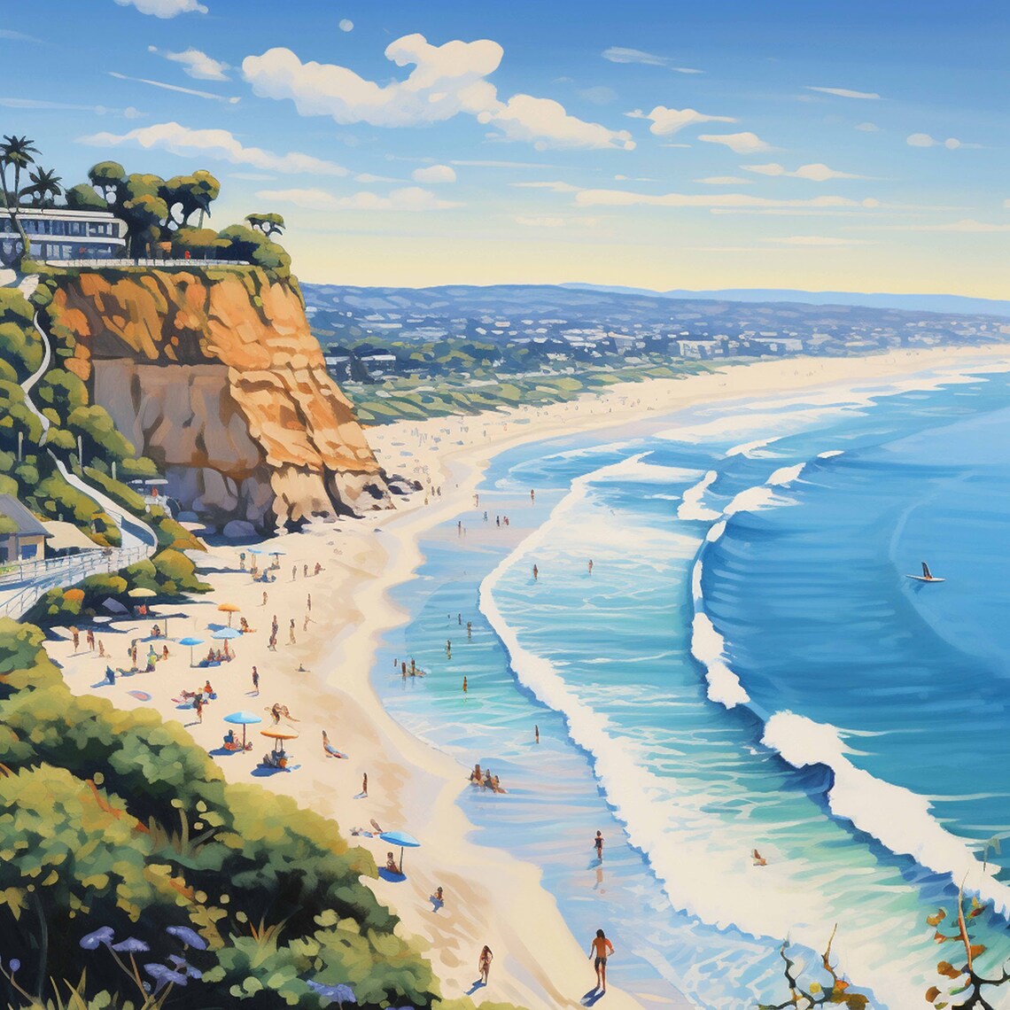 Beacons Travel Print Wall Art Beacons Surf Poster Beacons Surfing Print Leucadia Art Poster - Image 4