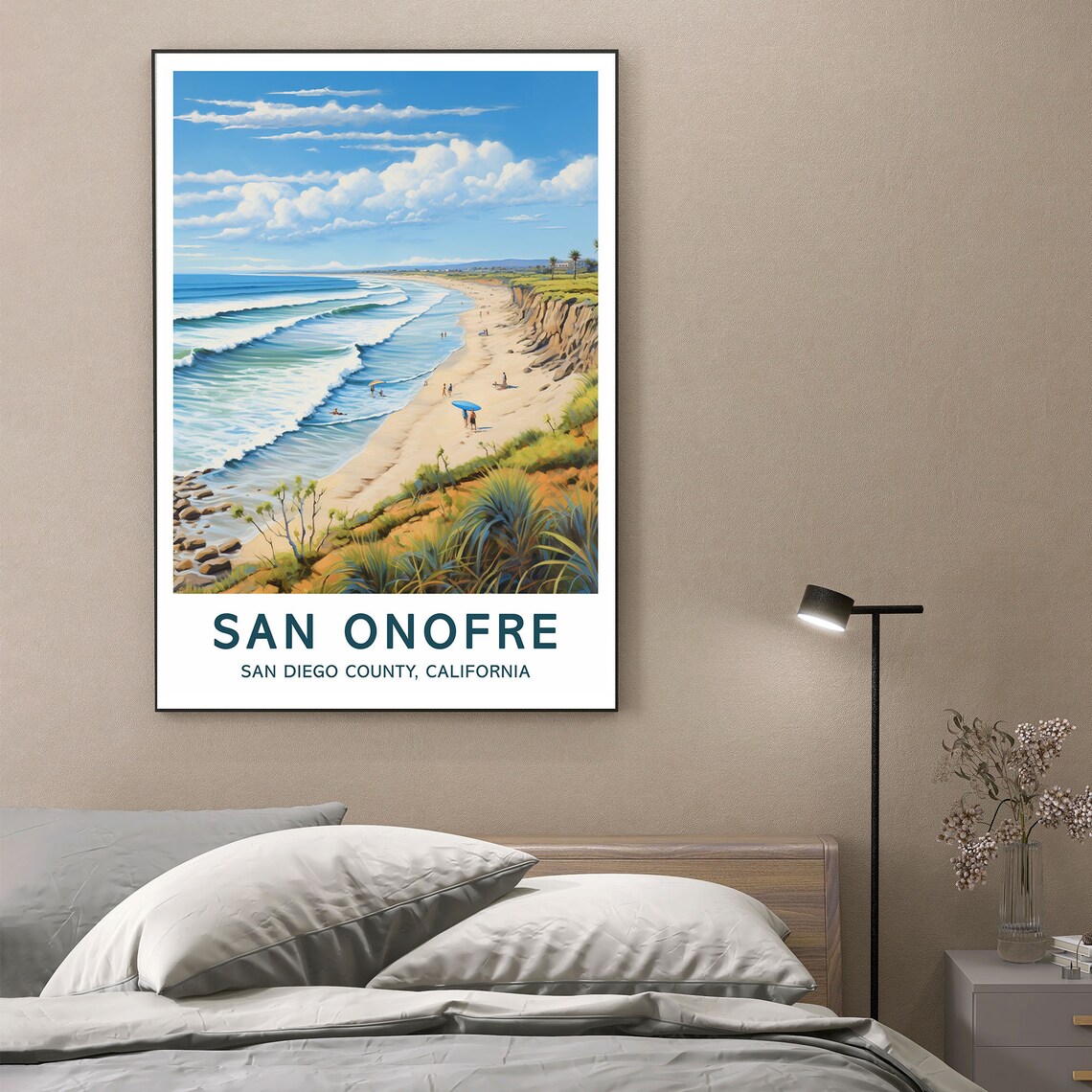 San Onofre Beach San Diego County California Coastal Waves Poster - Image 2