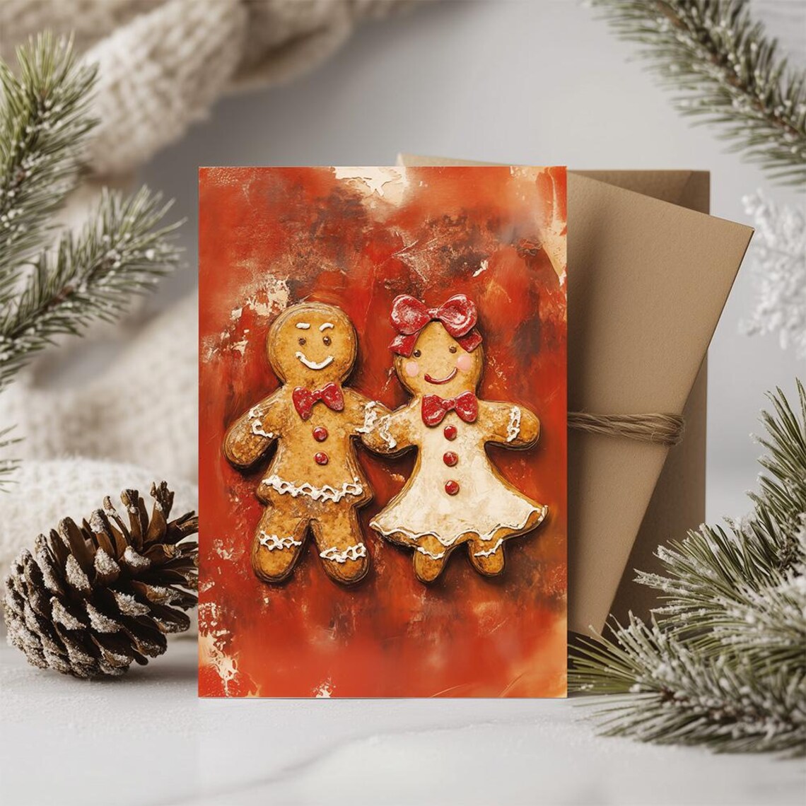 Gingerbread Couple Man And Woman Sweet Christmas Holiday Wall Art - Image 2