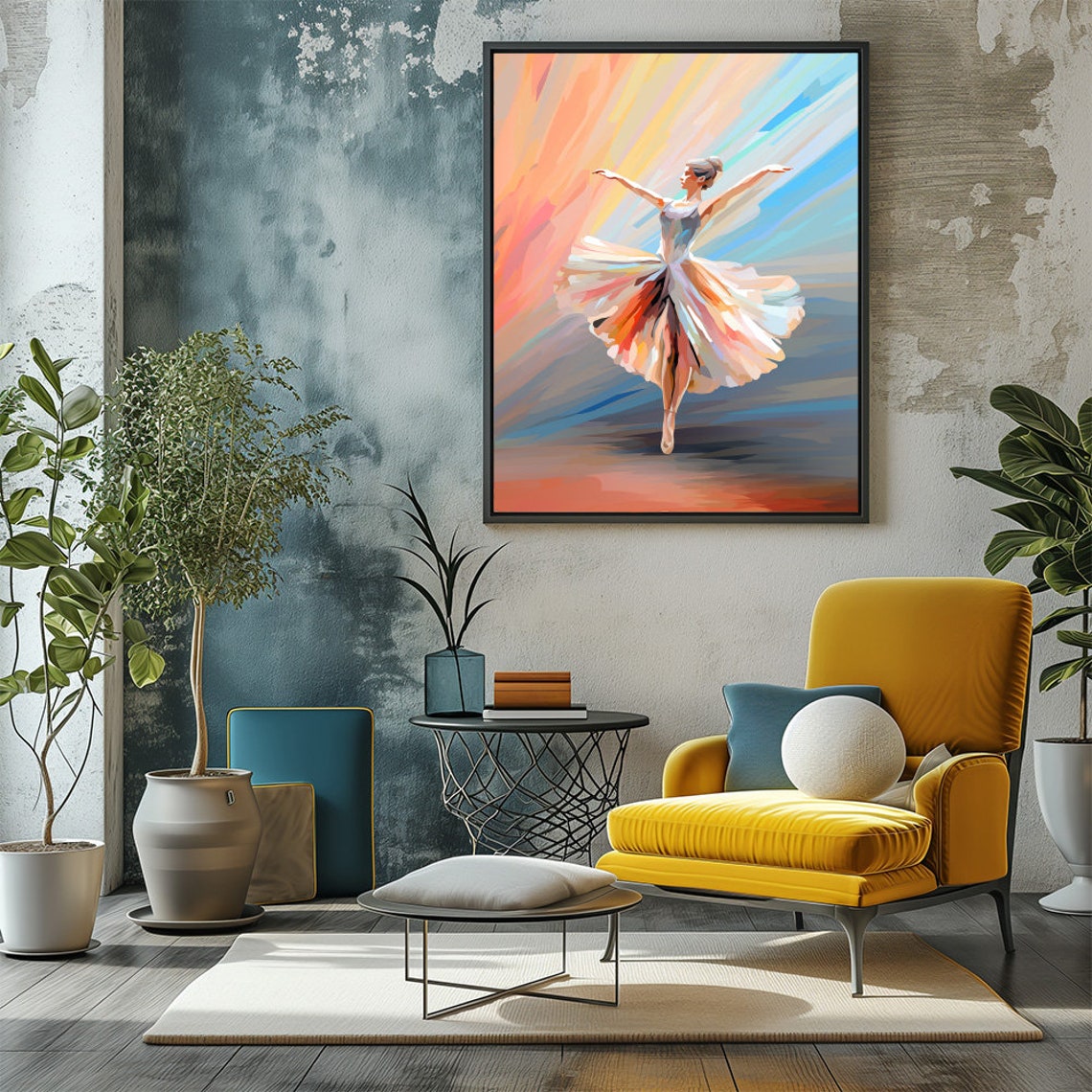 Colorful Abstract Ballerina Dancer Mid Leap Ballet Dance Art Poster - Image 2