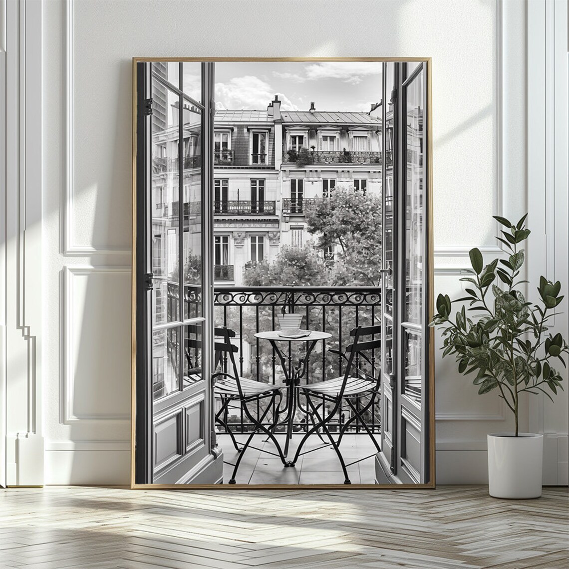 Paris City View From Balcony, Elegant Travel Poster - Image 2