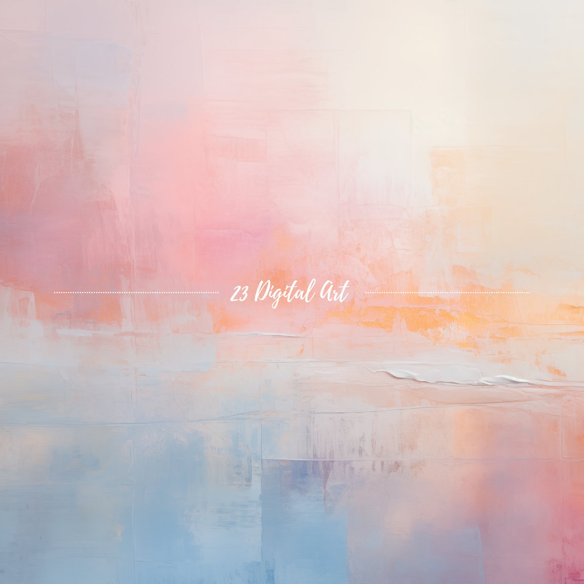 Soft Pastel Pink Blue Dreamy Abstract Color Field Art Poster - Image 3