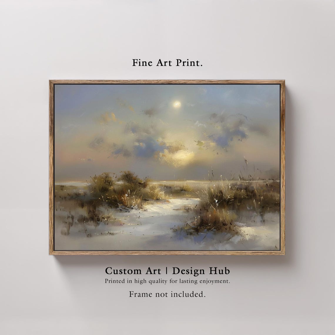 Golden Sunset Dunes Beach Grass Coastal Serene Landscape Art Print