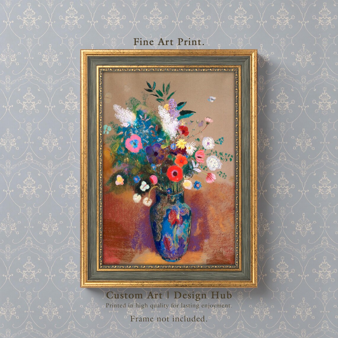 Vibrant Floral Bouquet Painting Colorful Flower Vase Impressionist Art Poster