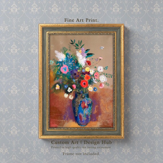 Vibrant Floral Bouquet Painting Colorful Flower Vase Impressionist Art Poster