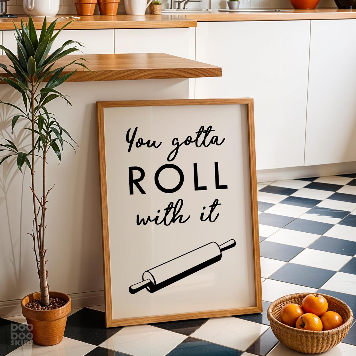 Roll With It Funny Kitchen Art Print, Baker Gift