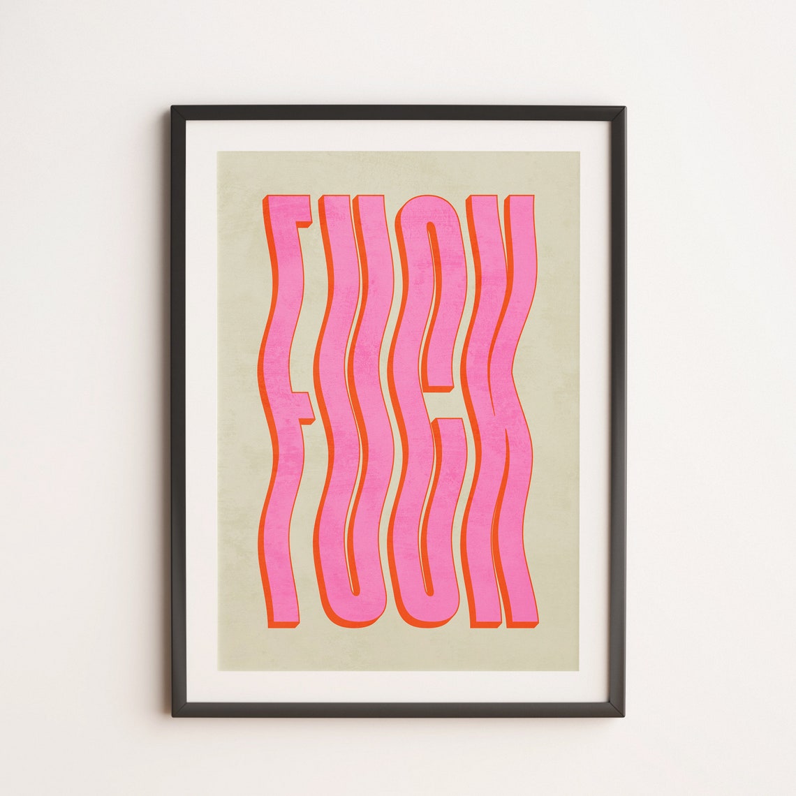 Favorite Word Peach Wavy Edition Pop Typography Poster Art Print - Image 3