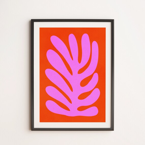 Flamingo Orioles Matisse Paper Cutouts 10 Retro Matisse Colorful Mid Century Abstract Poster Art Print
